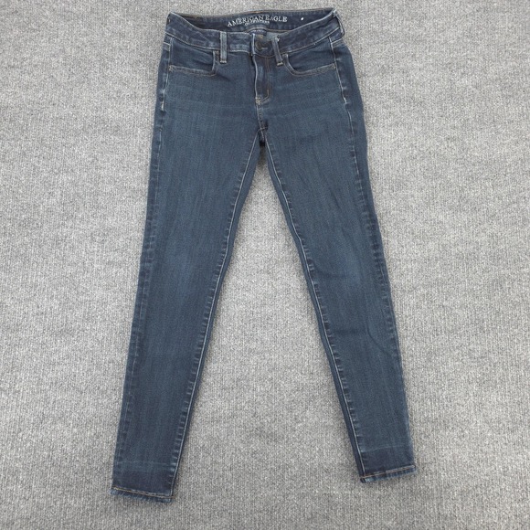 American Eagle Outfitters Denim - American Eagle Jeans Womens 2 Blue Super Stretch Jegging Medium Wash Low Rise